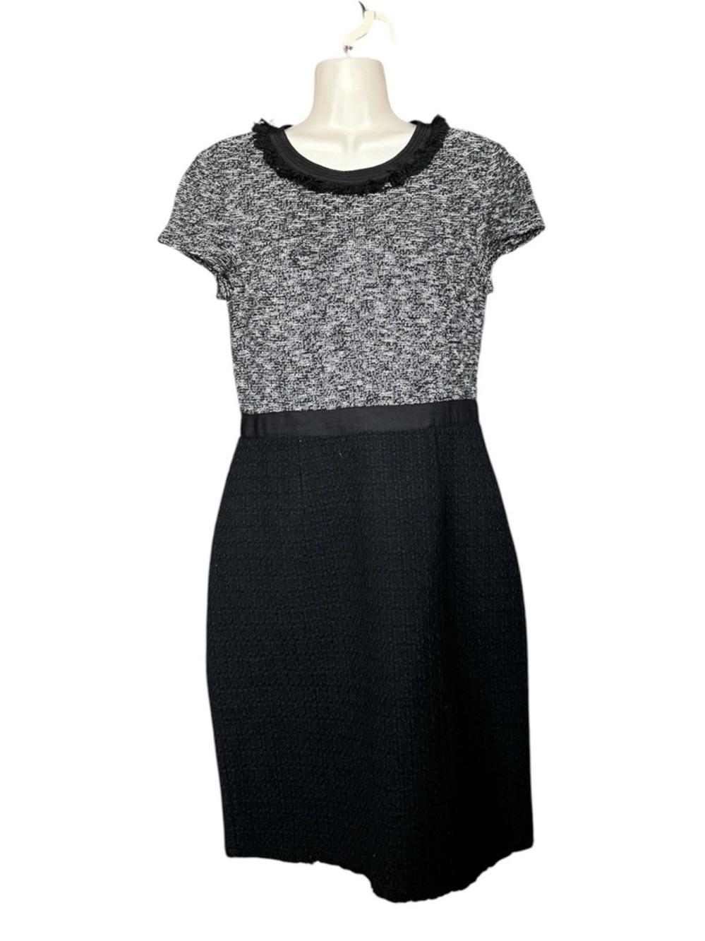 Rebecca Taylor Classic Black & Gray Knit Sheath Dress